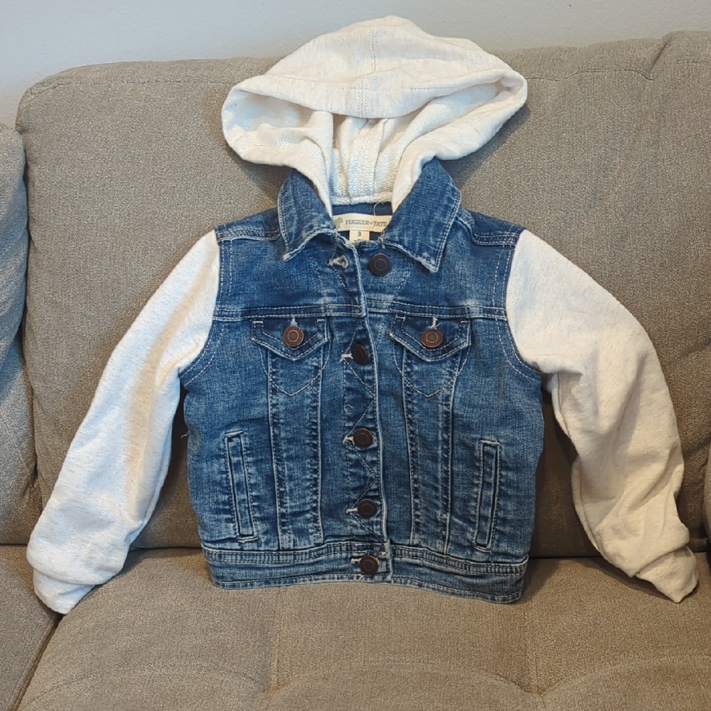 Tucker + Tate Denim Jacket with Cream Hoodie